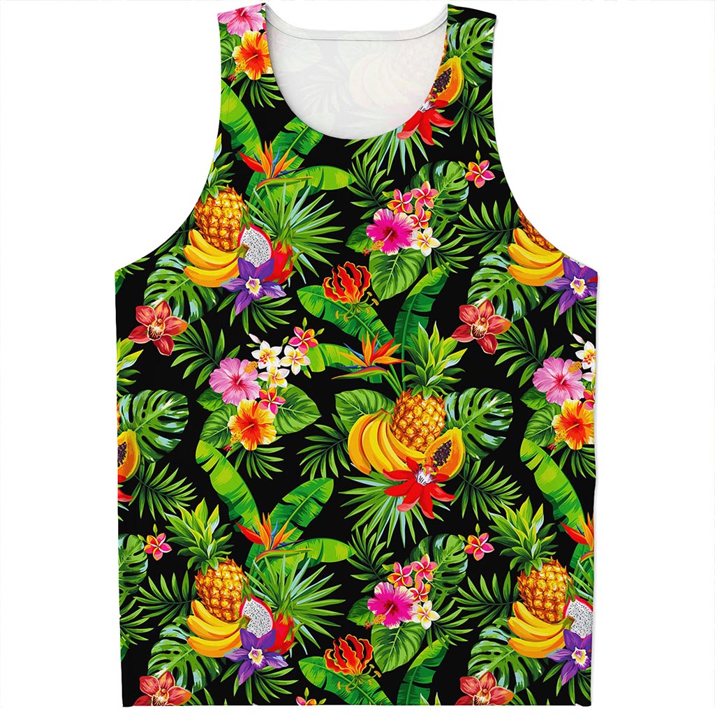 Tropical Hawaiian Fruits Pattern Print Men's Tank Top