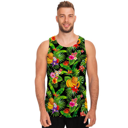 Tropical Hawaiian Fruits Pattern Print Men's Tank Top