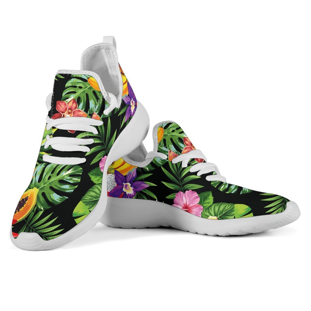 Tropical Hawaiian Fruits Pattern Print Mesh Knit Shoes GearFrost