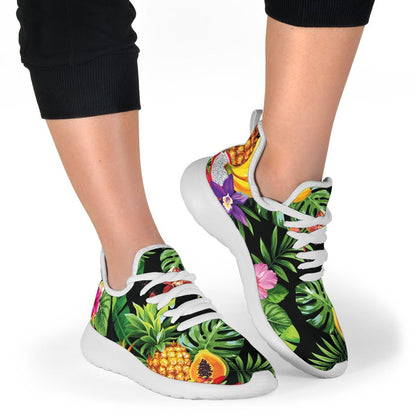Tropical Hawaiian Fruits Pattern Print Mesh Knit Shoes GearFrost