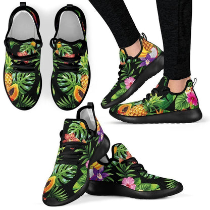 Tropical Hawaiian Fruits Pattern Print Mesh Knit Shoes GearFrost