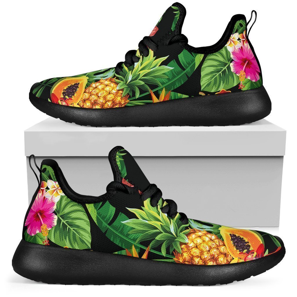 Tropical Hawaiian Fruits Pattern Print Mesh Knit Shoes GearFrost