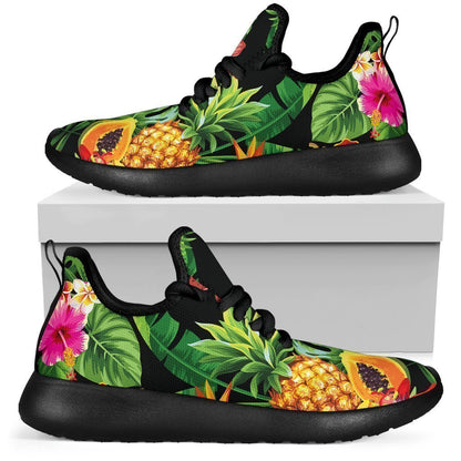 Tropical Hawaiian Fruits Pattern Print Mesh Knit Shoes GearFrost