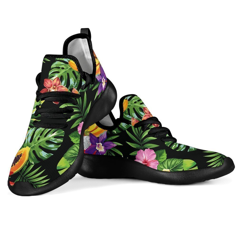 Tropical Hawaiian Fruits Pattern Print Mesh Knit Shoes GearFrost