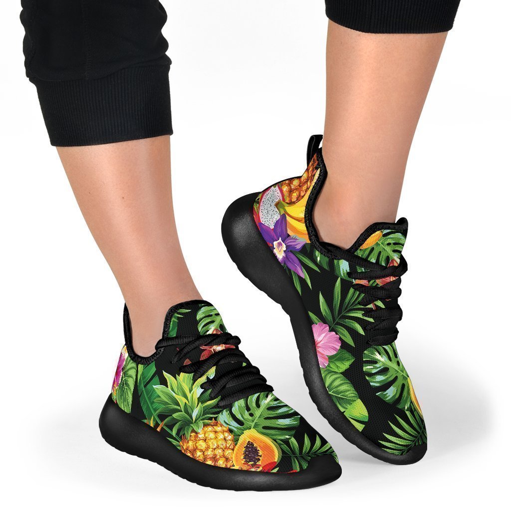 Tropical Hawaiian Fruits Pattern Print Mesh Knit Shoes GearFrost