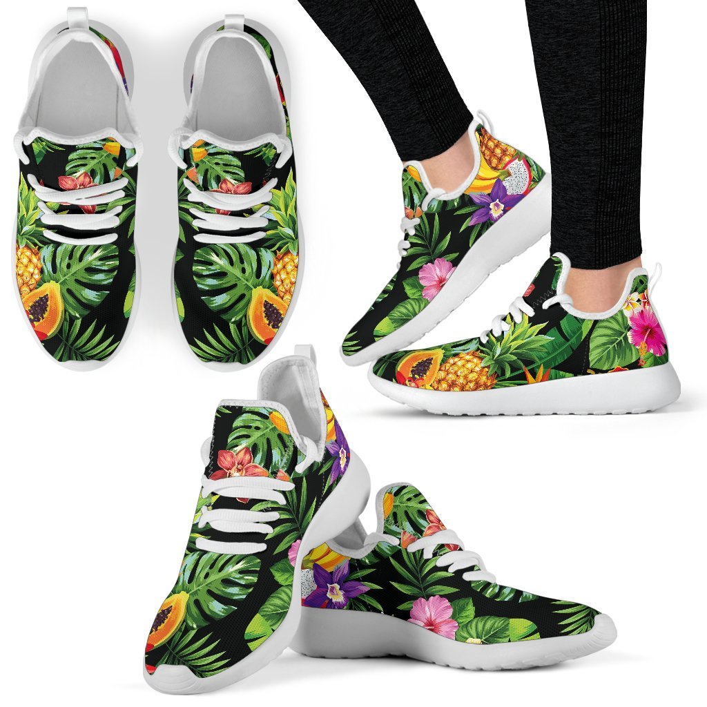 Tropical Hawaiian Fruits Pattern Print Mesh Knit Shoes GearFrost
