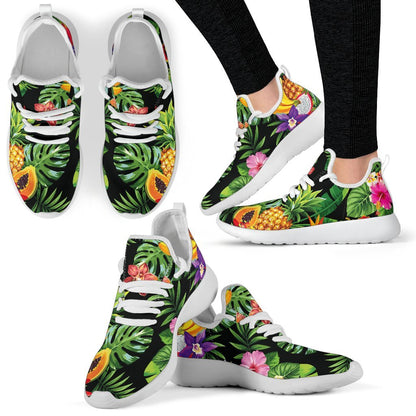 Tropical Hawaiian Fruits Pattern Print Mesh Knit Shoes GearFrost