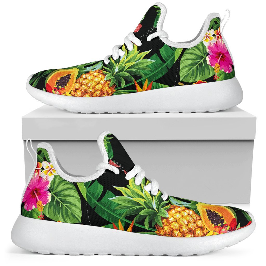 Tropical Hawaiian Fruits Pattern Print Mesh Knit Shoes GearFrost