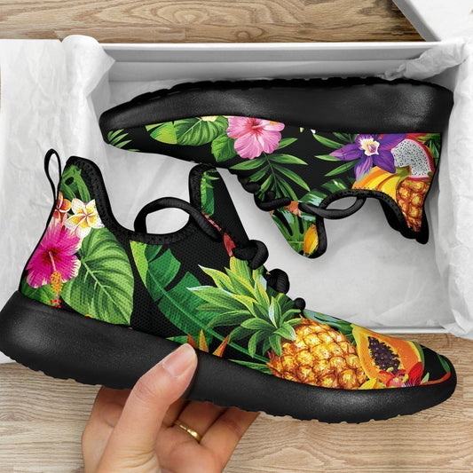 Tropical Hawaiian Fruits Pattern Print Mesh Knit Shoes GearFrost