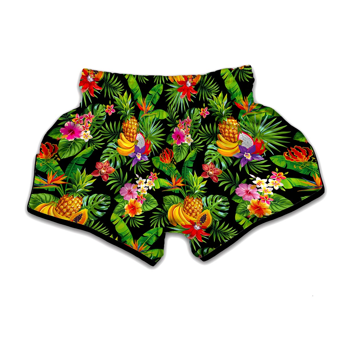Tropical Hawaiian Fruits Pattern Print Muay Thai Boxing Shorts