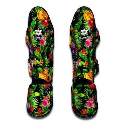 Tropical Hawaiian Fruits Pattern Print Muay Thai Shin Guard