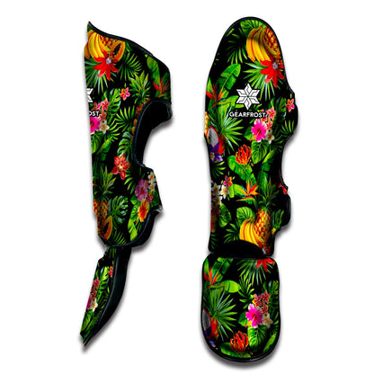 Tropical Hawaiian Fruits Pattern Print Muay Thai Shin Guard