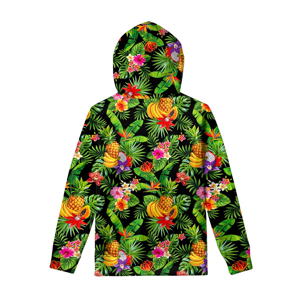 Tropical Hawaiian Fruits Pattern Print Pullover Hoodie