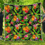 Tropical Hawaiian Fruits Pattern Print Quilt