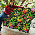 Tropical Hawaiian Fruits Pattern Print Quilt