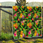 Tropical Hawaiian Fruits Pattern Print Quilt
