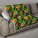 Tropical Hawaiian Fruits Pattern Print Quilt