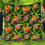 Tropical Hawaiian Fruits Pattern Print Quilt