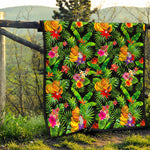 Tropical Hawaiian Fruits Pattern Print Quilt