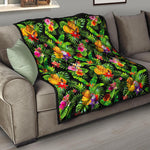 Tropical Hawaiian Fruits Pattern Print Quilt