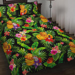 Tropical Hawaiian Fruits Pattern Print Quilt Bed Set