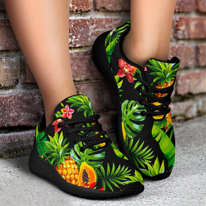 Tropical Hawaiian Fruits Pattern Print Sport Shoes GearFrost