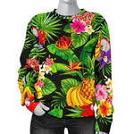 Tropical Hawaiian Fruits Pattern Print Women's Crewneck Sweatshirt GearFrost
