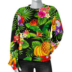 Tropical Hawaiian Fruits Pattern Print Women's Crewneck Sweatshirt GearFrost