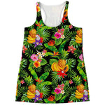 Tropical Hawaiian Fruits Pattern Print Women's Racerback Tank Top