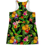 Tropical Hawaiian Fruits Pattern Print Women's Racerback Tank Top