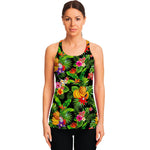 Tropical Hawaiian Fruits Pattern Print Women's Racerback Tank Top