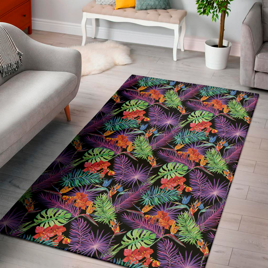 Tropical Hawaiian Jungle Print Area Rug