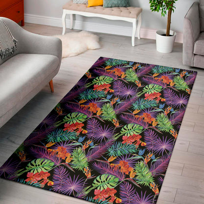 Tropical Hawaiian Jungle Print Area Rug