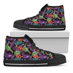 Tropical Hawaiian Jungle Print Black High Top Shoes
