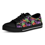 Tropical Hawaiian Jungle Print Black Low Top Shoes