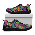 Tropical Hawaiian Jungle Print Black Running Shoes
