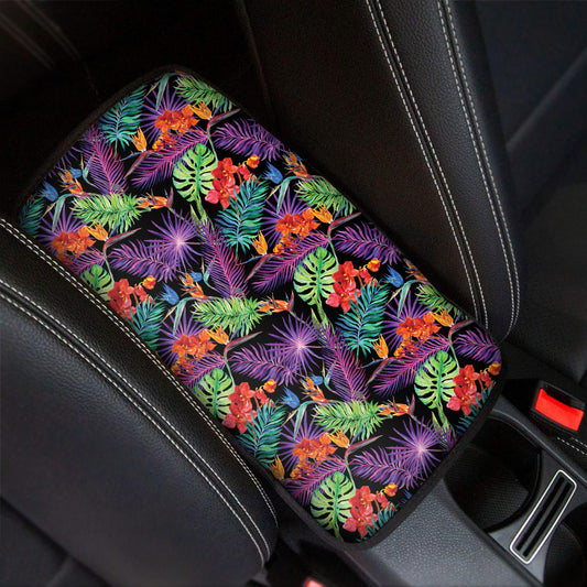 Tropical Hawaiian Jungle Print Car Center Console Cover