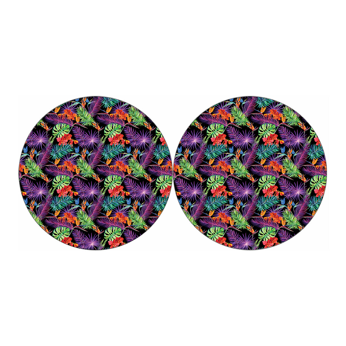 Tropical Hawaiian Jungle Print Car Coasters