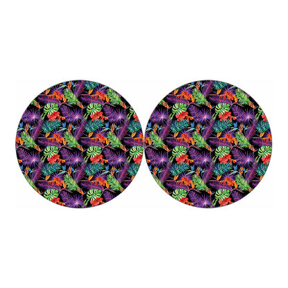 Tropical Hawaiian Jungle Print Car Coasters