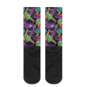 Tropical Hawaiian Jungle Print Crew Socks