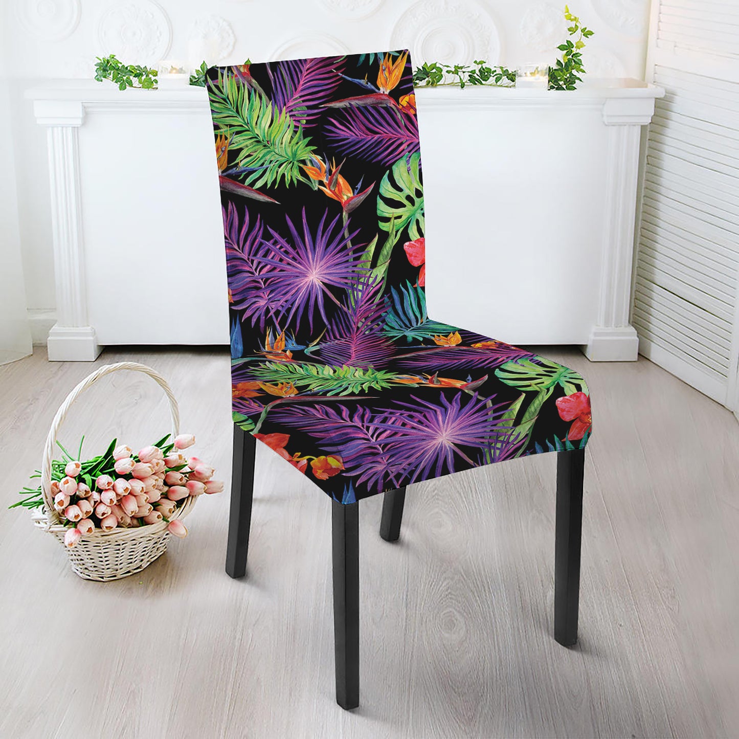 Tropical Hawaiian Jungle Print Dining Chair Slipcover