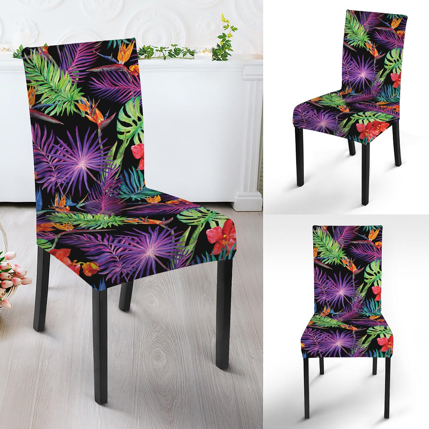 Tropical Hawaiian Jungle Print Dining Chair Slipcover