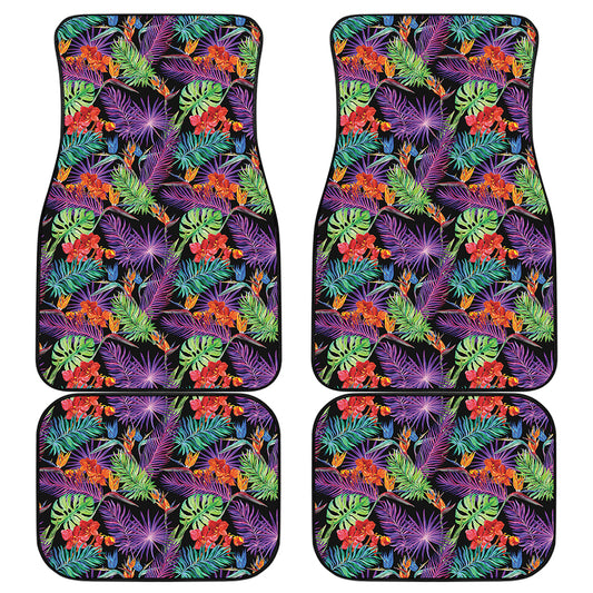 Tropical Hawaiian Jungle Print Front and Back Car Floor Mats