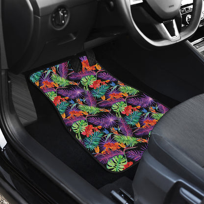 Tropical Hawaiian Jungle Print Front and Back Car Floor Mats