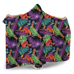Tropical Hawaiian Jungle Print Hooded Blanket