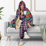 Tropical Hawaiian Jungle Print Hooded Blanket
