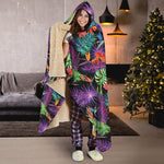 Tropical Hawaiian Jungle Print Hooded Blanket