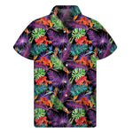 Tropical Hawaiian Jungle Print Men's Short Sleeve Shirt