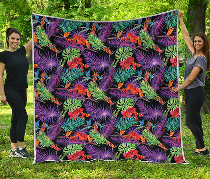 Tropical Hawaiian Jungle Print Quilt