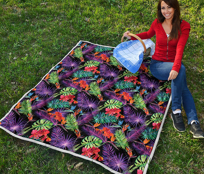 Tropical Hawaiian Jungle Print Quilt